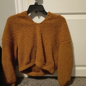 Cozy Brown Teddy Crop Sweater